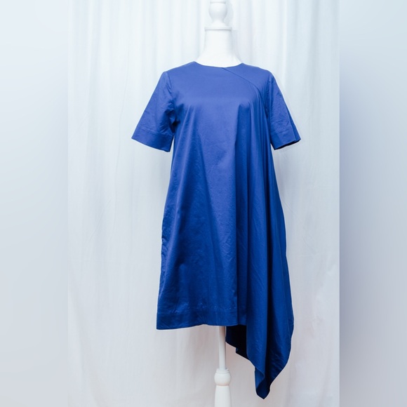 Cos A line asymmetric boxy swing royal blue dress,size 2 - Picture 7 of 8